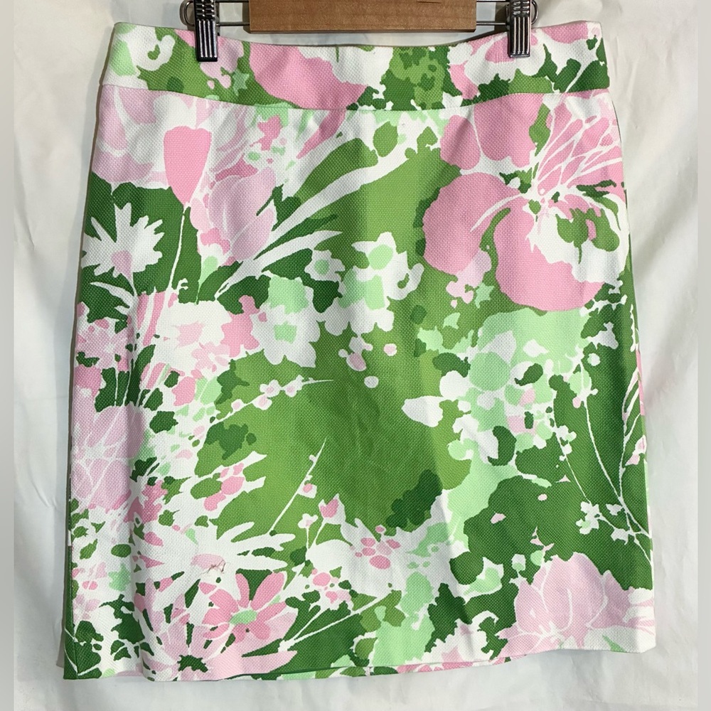 Talbots Floral Skirt Sz 8P Cotton Breathable Preppy Cottagecore Coastal Resort